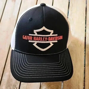 Gator Harley Davidson Velcro back Trucker Hat EUC
